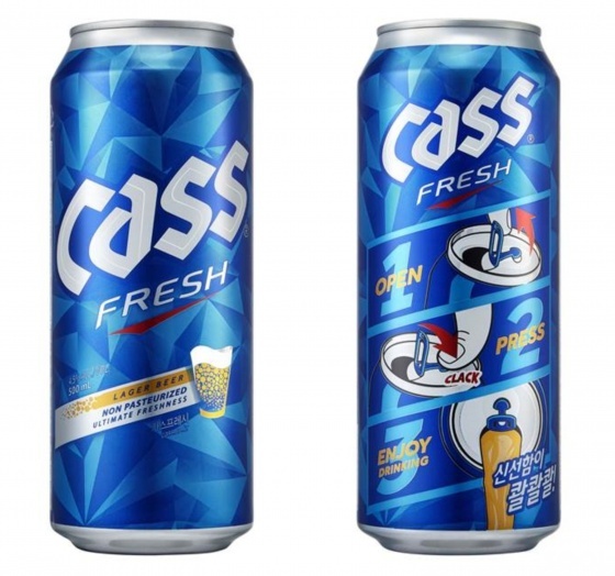 “500ml 카스 캔도 재미있게 따고 쉽게 마셔요”