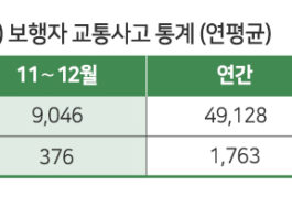 보행자 교통사고 사상자 연말에 집중 발생