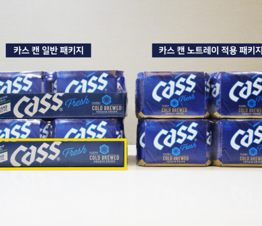 편의점 카스 캔 맥주 전 제품에 친환경 ‘노 트레이’
